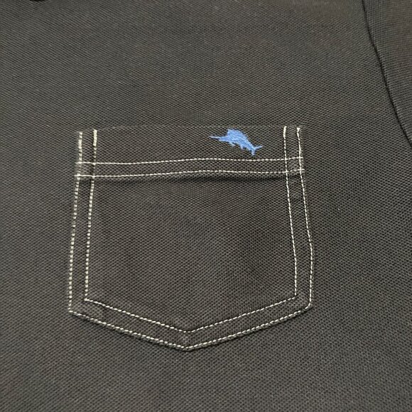 Tommy Bahama Island Zone Supima Cotton Shirt Mens M Black Short Sleeve Button - Picture 3 of 8